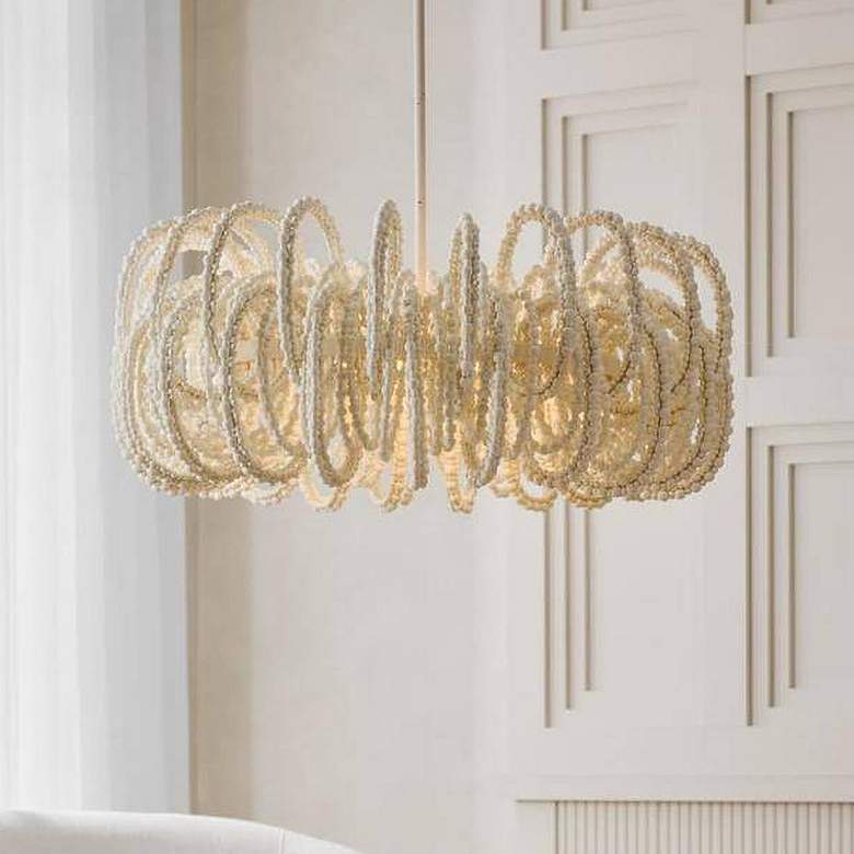 Image 1 Arteriors Keely Chandelier 36" White Wood