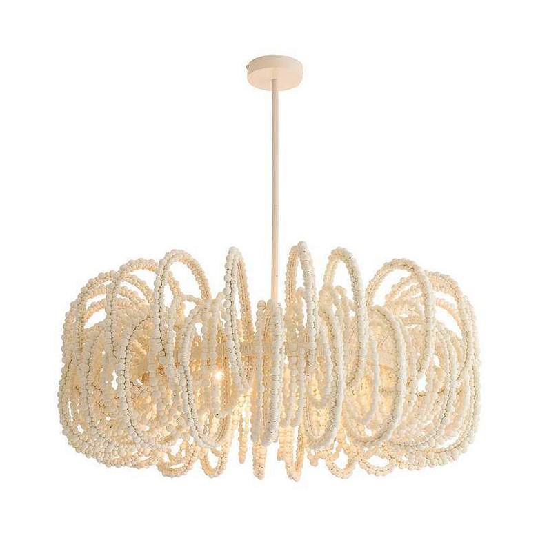 Image 3 Arteriors Keely Chandelier 36" White Wood more views