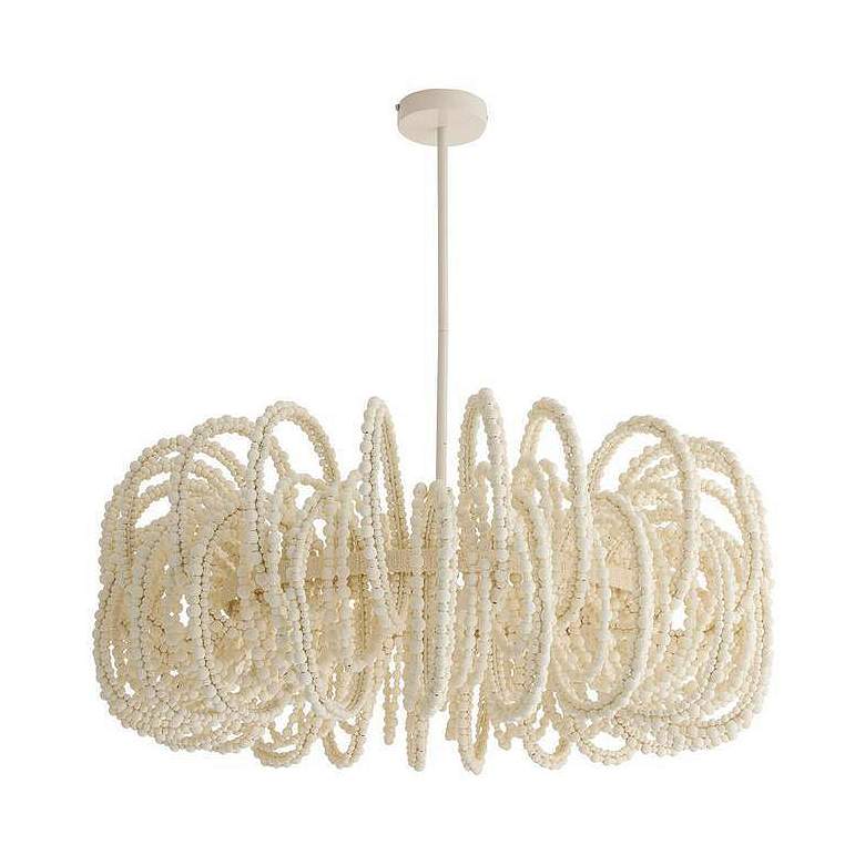Image 4 Arteriors Keely Chandelier 36" White Wood more views