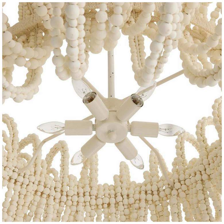 Image 6 Arteriors Keely Chandelier 36" White Wood more views