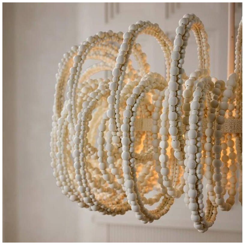 Arteriors Keely Chandelier 36" White Wood