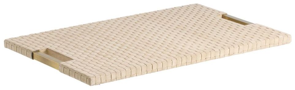 Image 2 Arteriors Kellen Leather Tray Taupe