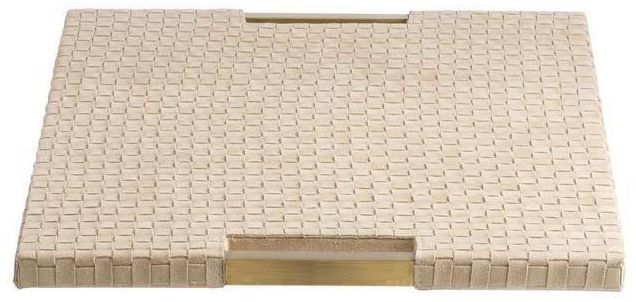 Image 3 Arteriors Kellen Leather Tray Taupe more views