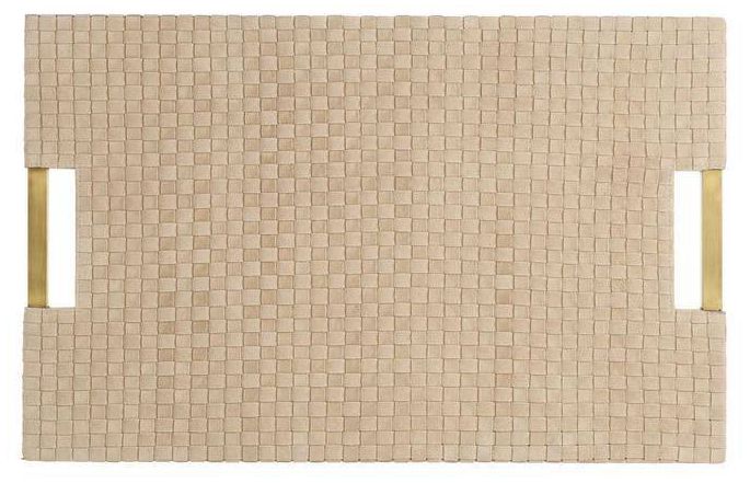 Image 4 Arteriors Kellen Leather Tray Taupe more views