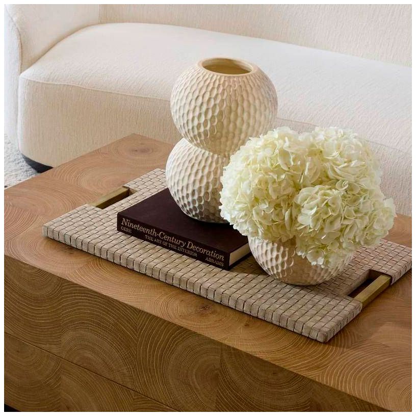 Arteriors Kellen Leather Tray Taupe