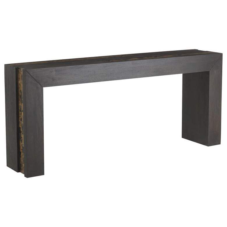 Image 2 Arteriors Kingston Umber Wood Console Faux Horn