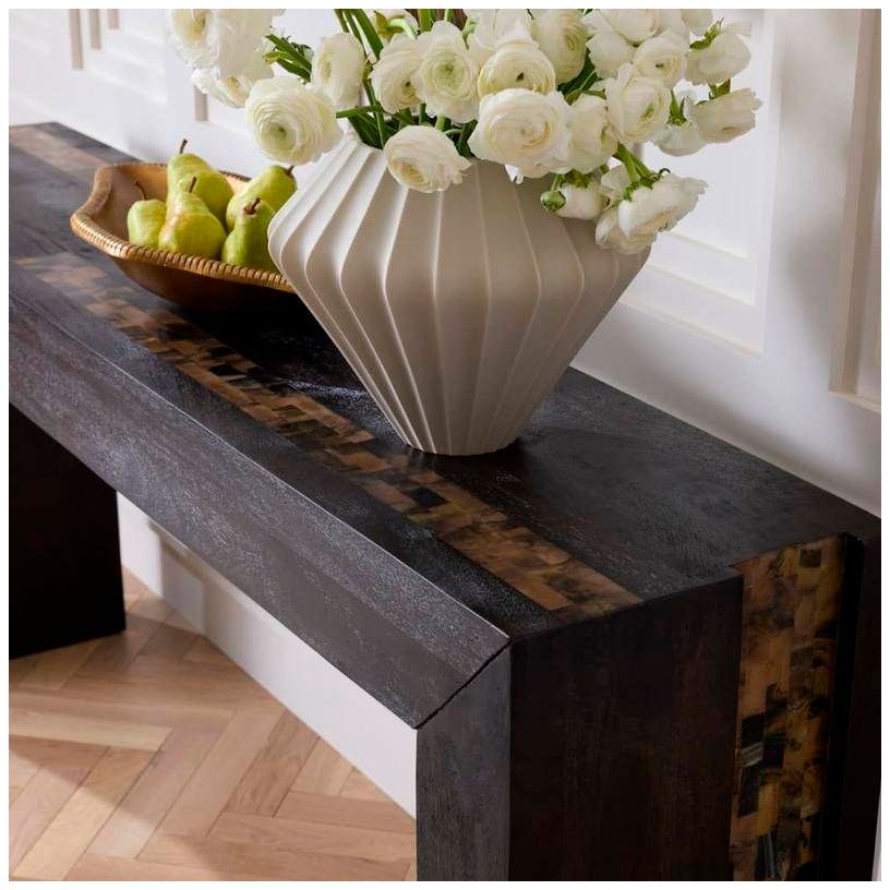 Arteriors Kingston Umber Wood Console Faux Horn