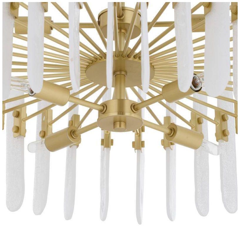 Arteriors Klaus Clear Seedy Slump Glass Chandelier 25.5" Antique Brass