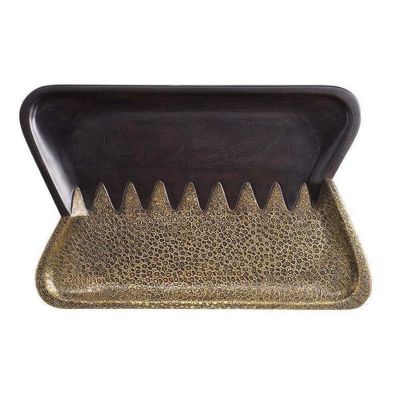 Image 3 Arteriors Kolby Tray Antique Brass more views