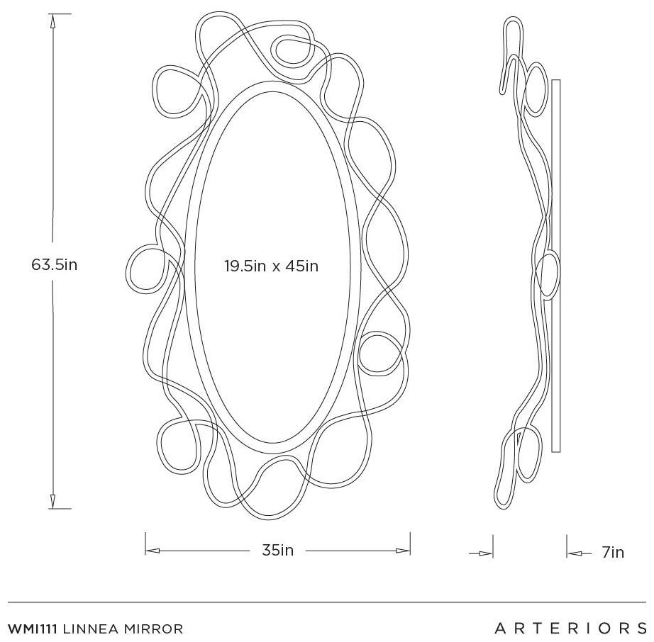 Image 5 Arteriors Kris Large Rectangular Mirror Blackened Iron more views