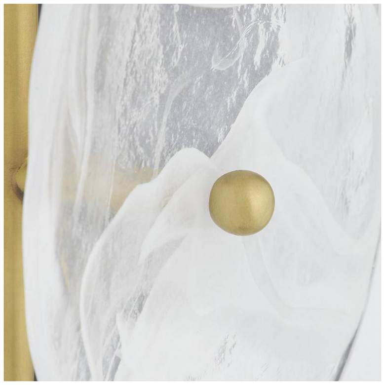 Image 5 Arteriors Kylie White Glaze Glass Sconce 30" Antique Brass more views