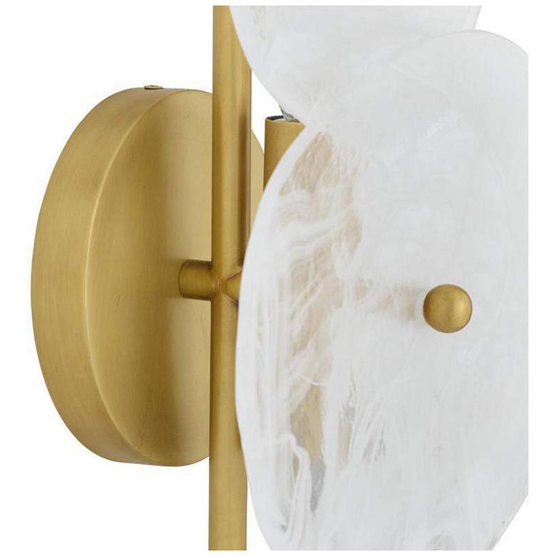 Image 6 Arteriors Kylie White Glaze Glass Sconce 30" Antique Brass more views