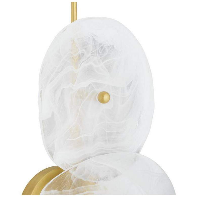 Image 7 Arteriors Kylie White Glaze Glass Sconce 30" Antique Brass more views