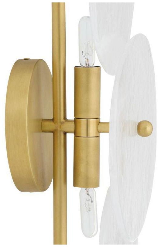 Arteriors Kylie White Glaze Glass Sconce 30" Antique Brass