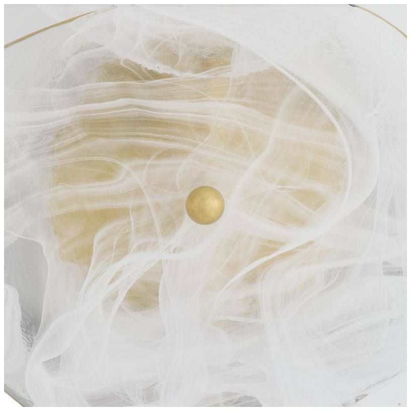 Arteriors Kylie White Glaze Glass Sconce 30" Antique Brass