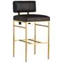 Arteriors Laney Aniline Leather Bar Stool Black