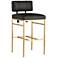 Arteriors Laney Aniline Leather Bar Stool Black