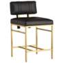 Arteriors Laney Aniline Leather Counter Stool Black