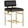 Arteriors Laney Aniline Leather Counter Stool Black
