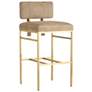 Arteriors Laney Aniline Suede Bar Stool Taupe