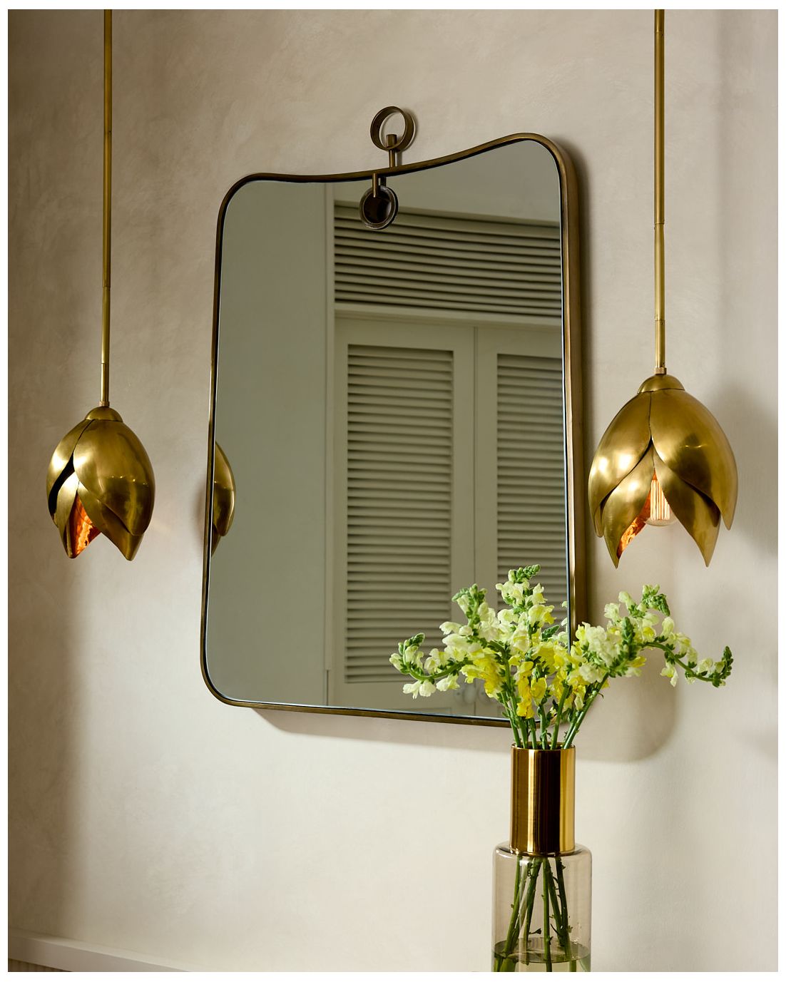 Arteriors Lennox Iron Mirror Antique Brass