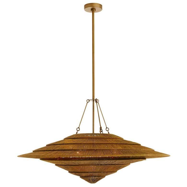 Image 1 Arteriors Lexa Brass Pendant 40" Vintage Brass