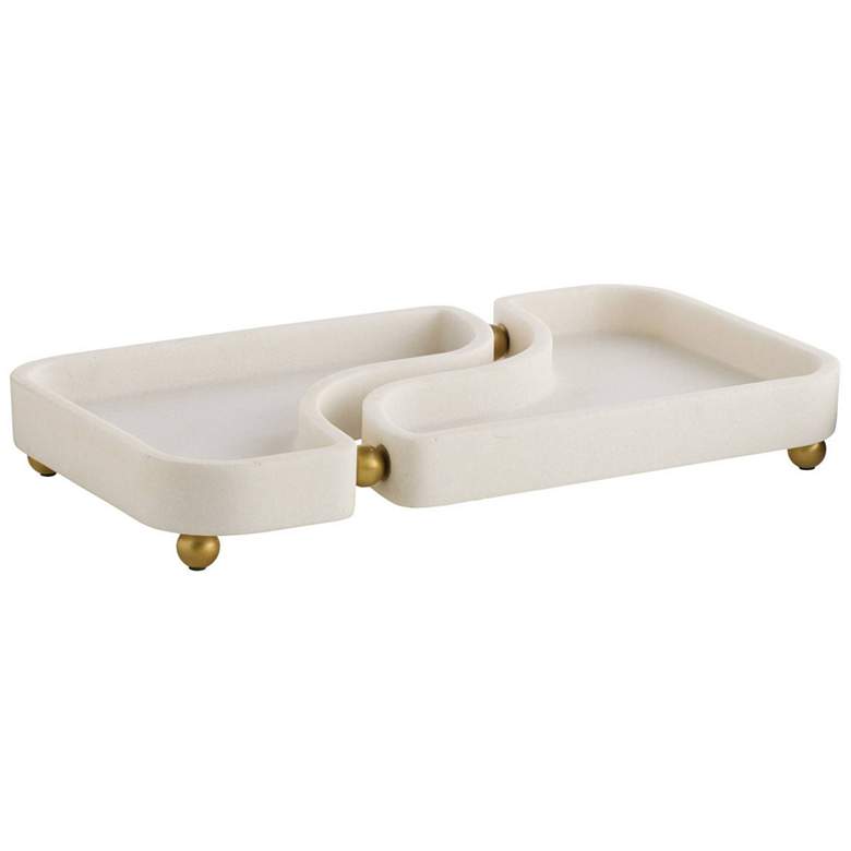 Image 1 Arteriors Lily Riverstone Tray Ivory