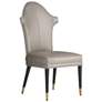 Arteriors Lincoln Aniline Leather Dining Chair Morel