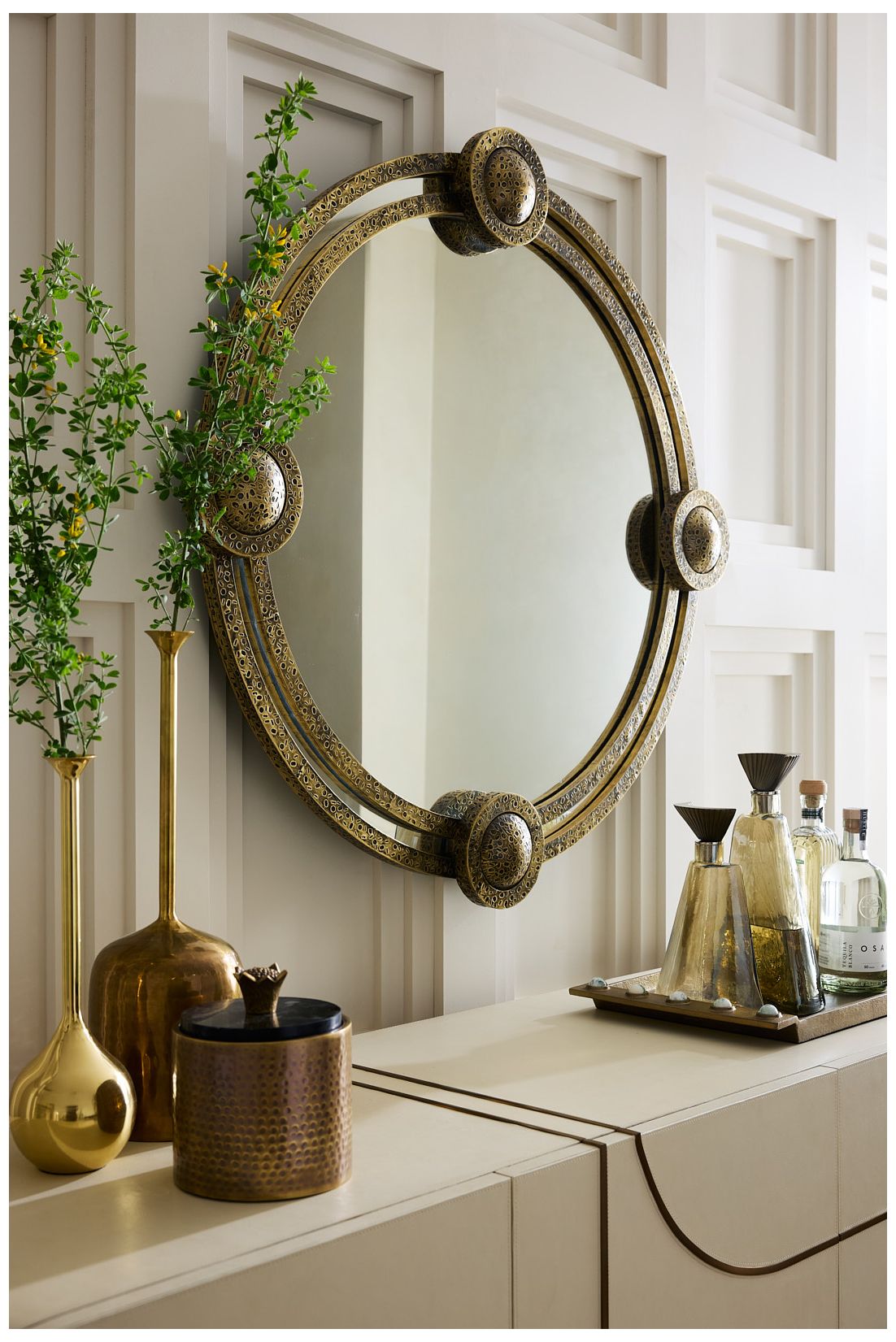 Arteriors Lisbon Brass Mirror Antique Brass