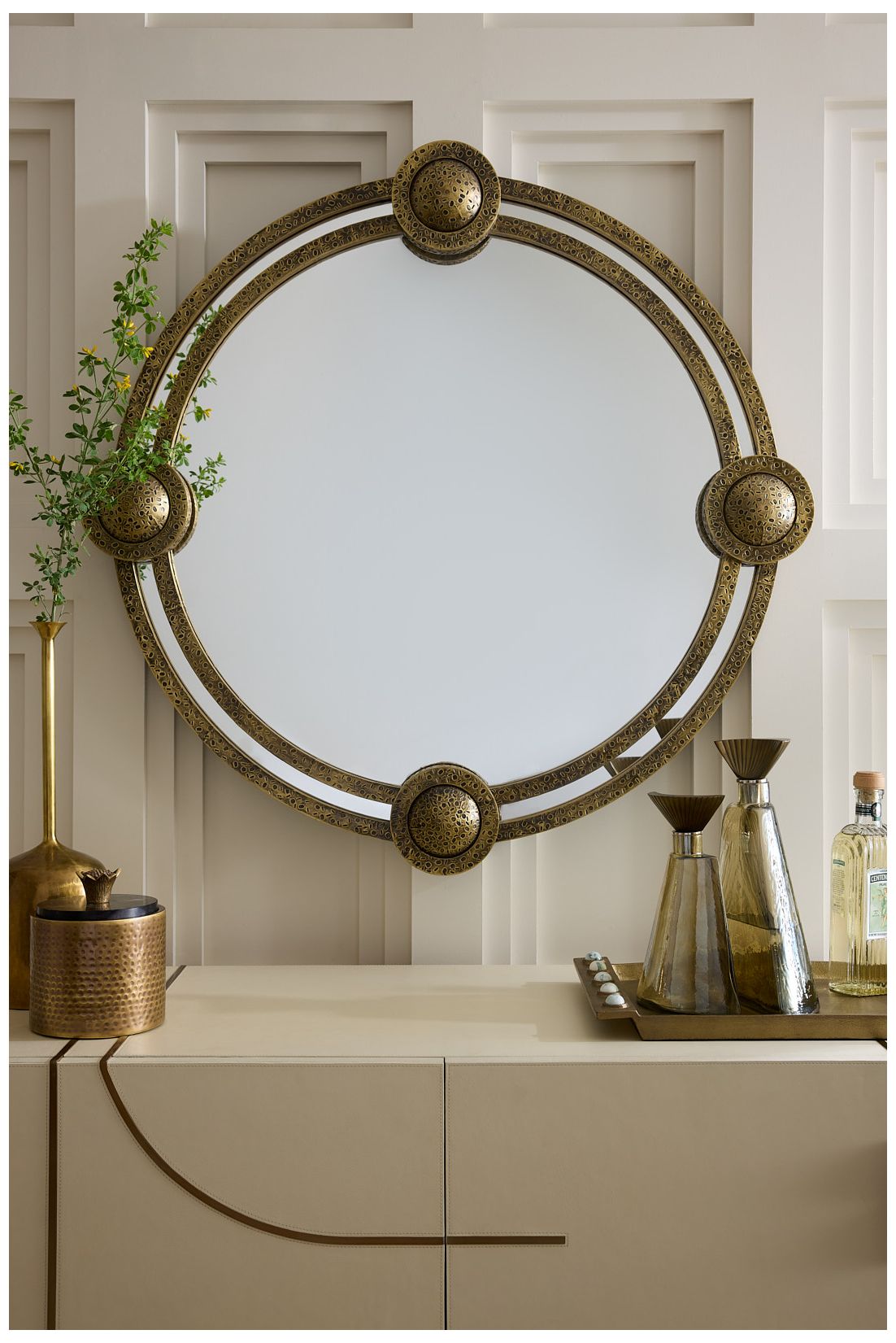 Arteriors Lisbon Brass Mirror Antique Brass