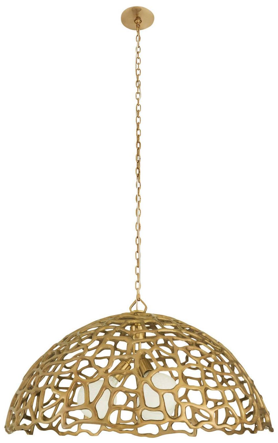 Image 2 Arteriors Lotus Pendant 33" Antique Brass more views