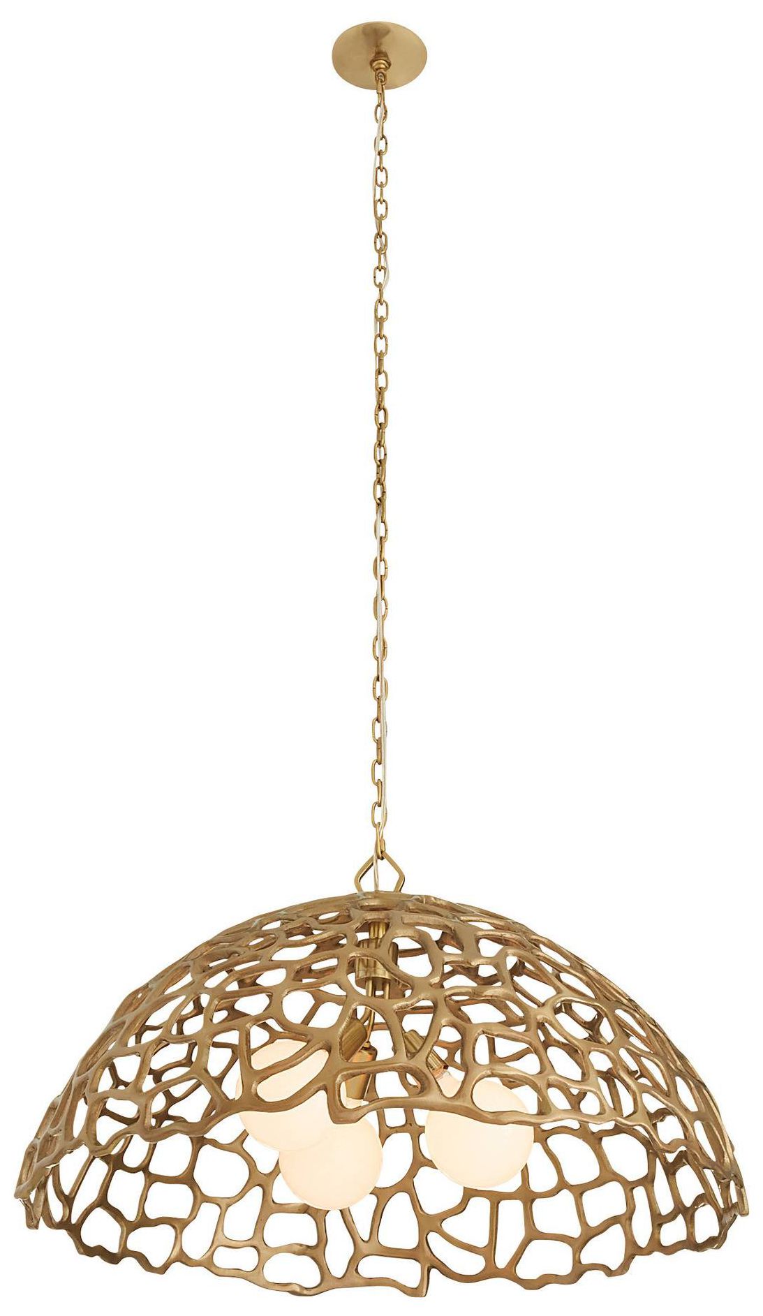 Image 3 Arteriors Lotus Pendant 33" Antique Brass more views