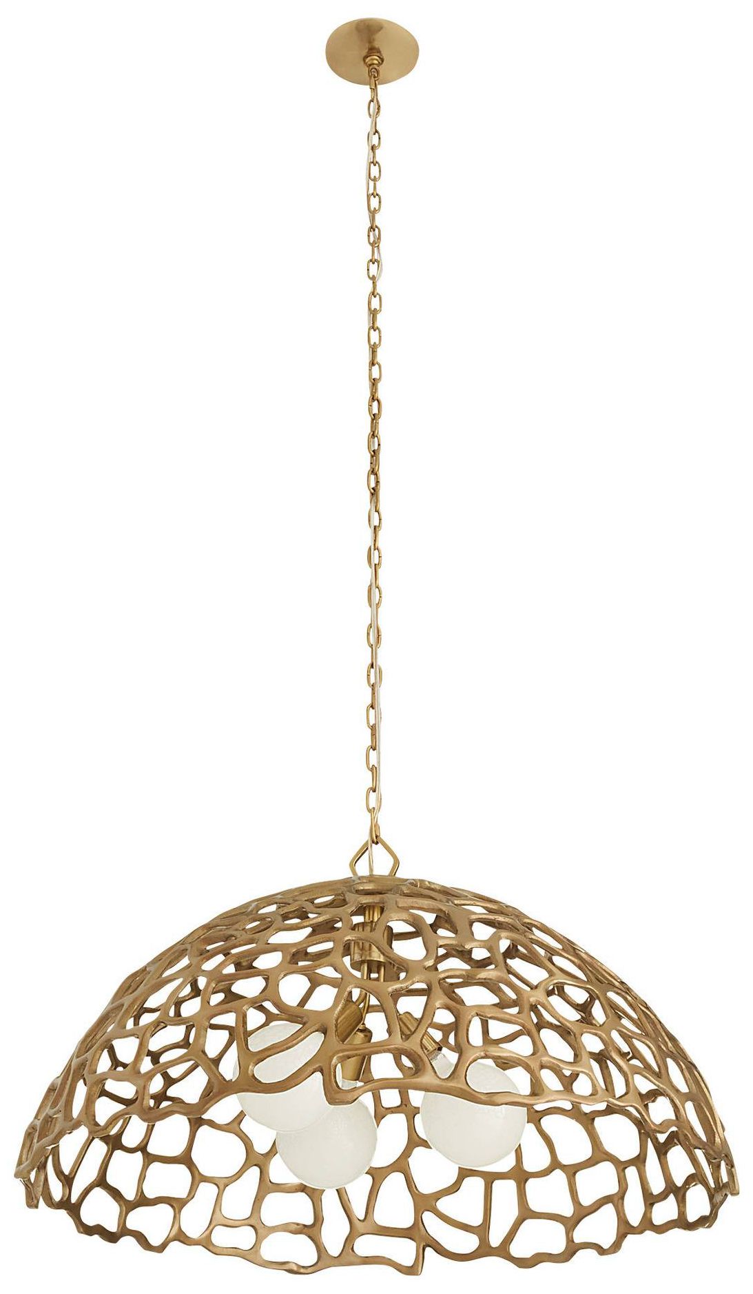 Image 4 Arteriors Lotus Pendant 33" Antique Brass more views