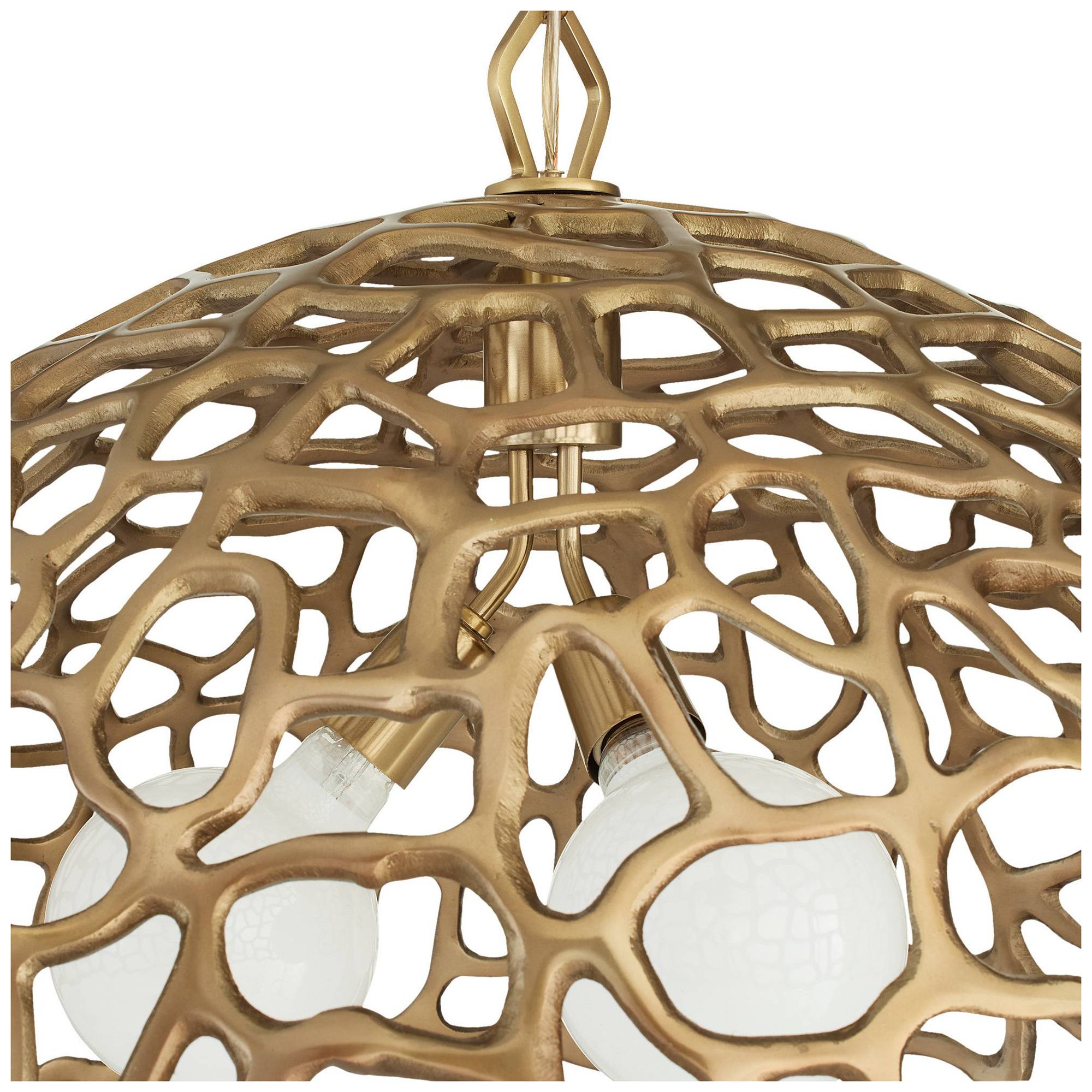 Image 6 Arteriors Lotus Pendant 33" Antique Brass more views