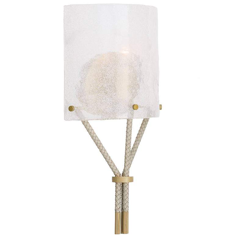 Image 1 Arteriors Lucien Seeded Slump Glass Sconce 16.5" Clear