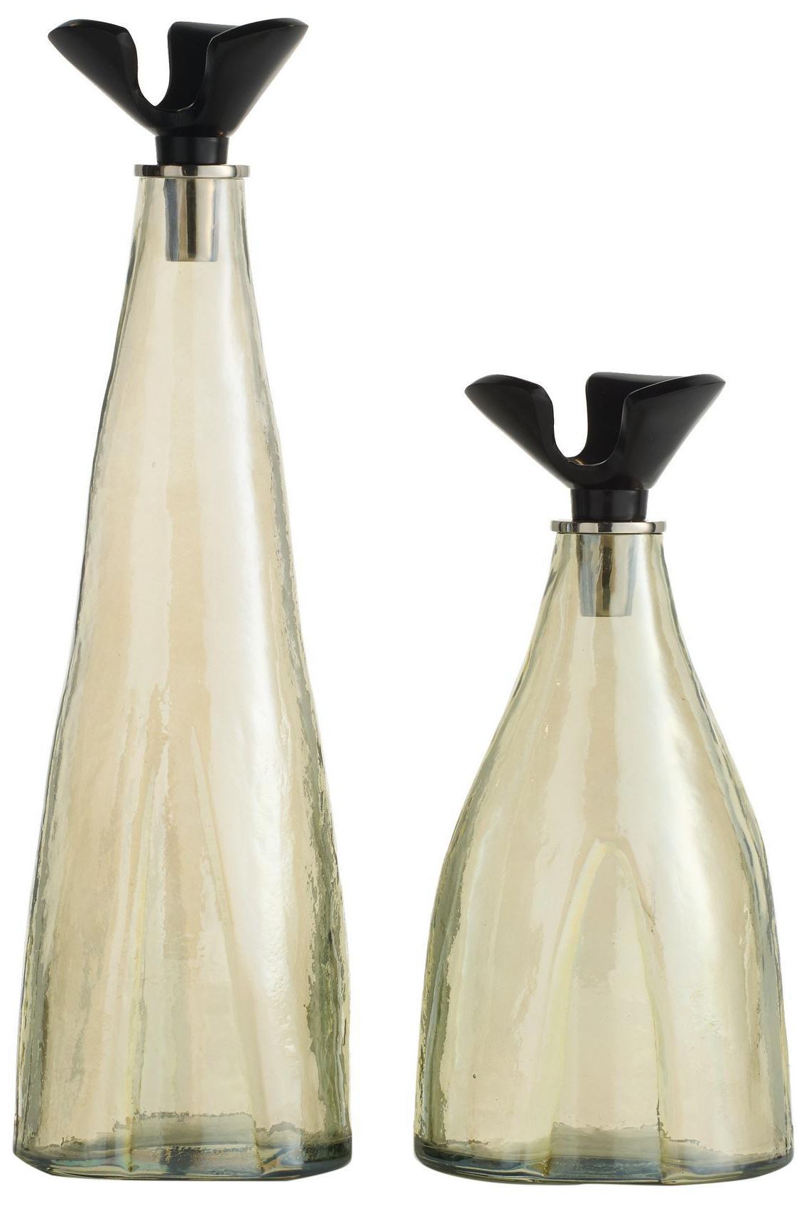 Image 2 Arteriors Lydia Aluminum Decanters Set of 2 Bronze more views