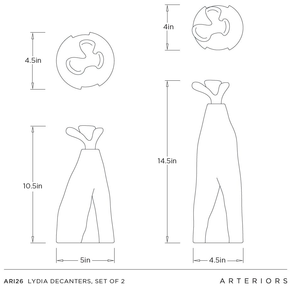 Arteriors Lydia Aluminum Decanters Set of 2 Bronze