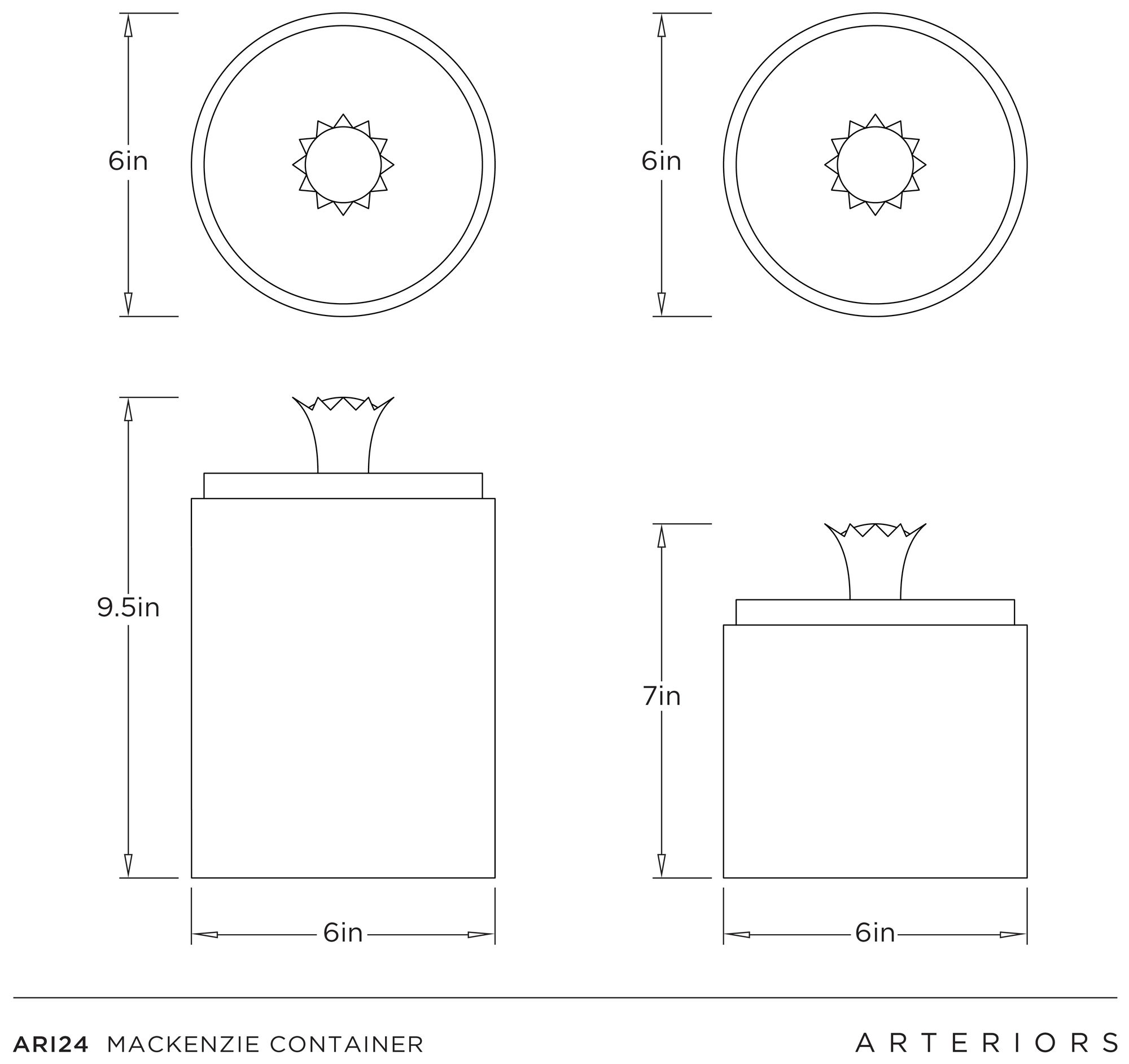 Image 6 Arteriors Mackenzie Marble Container Black more views