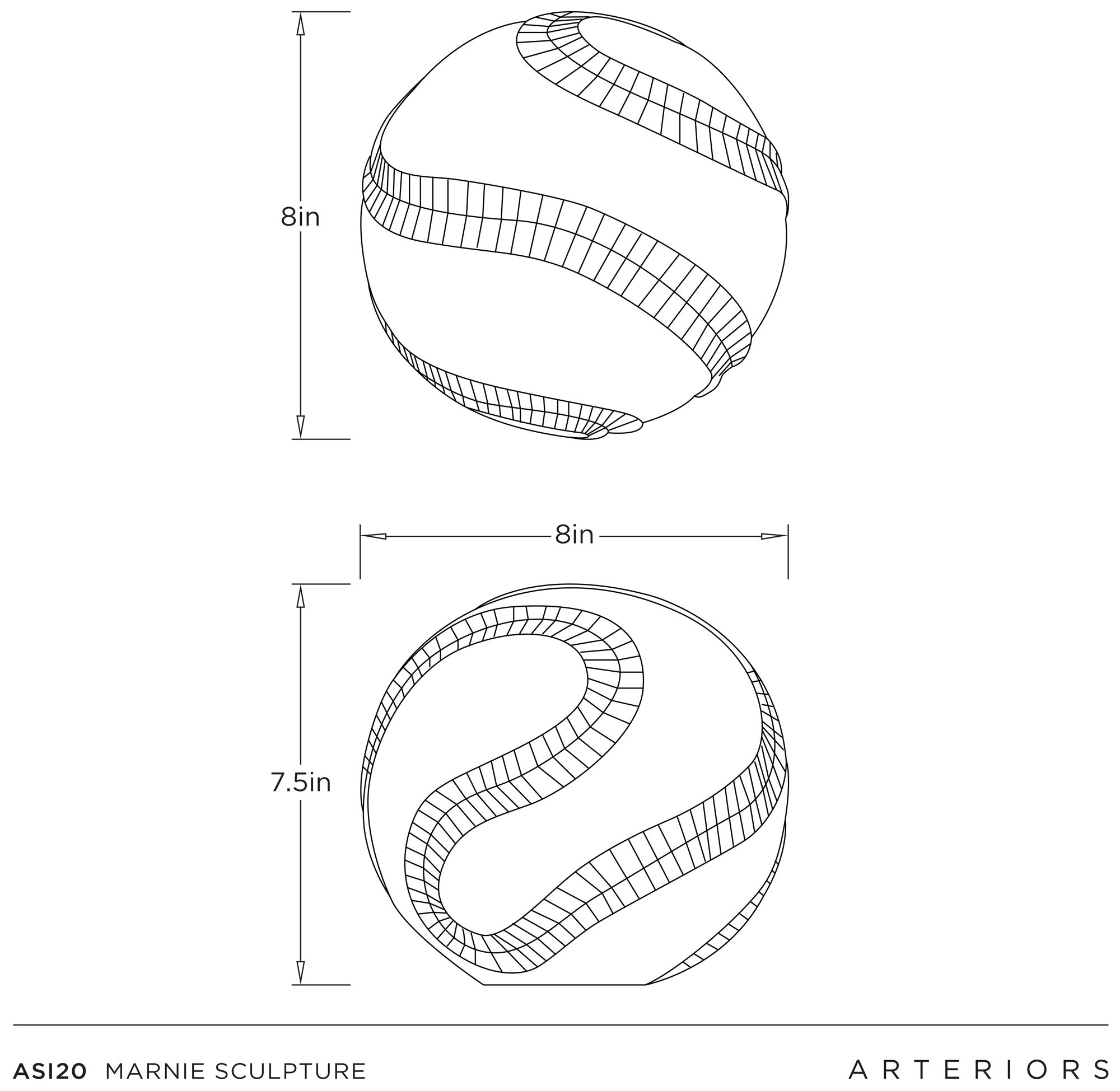 Image 7 Arteriors Marnie Aluminum Sculpture Bronze & Antique Brass more views