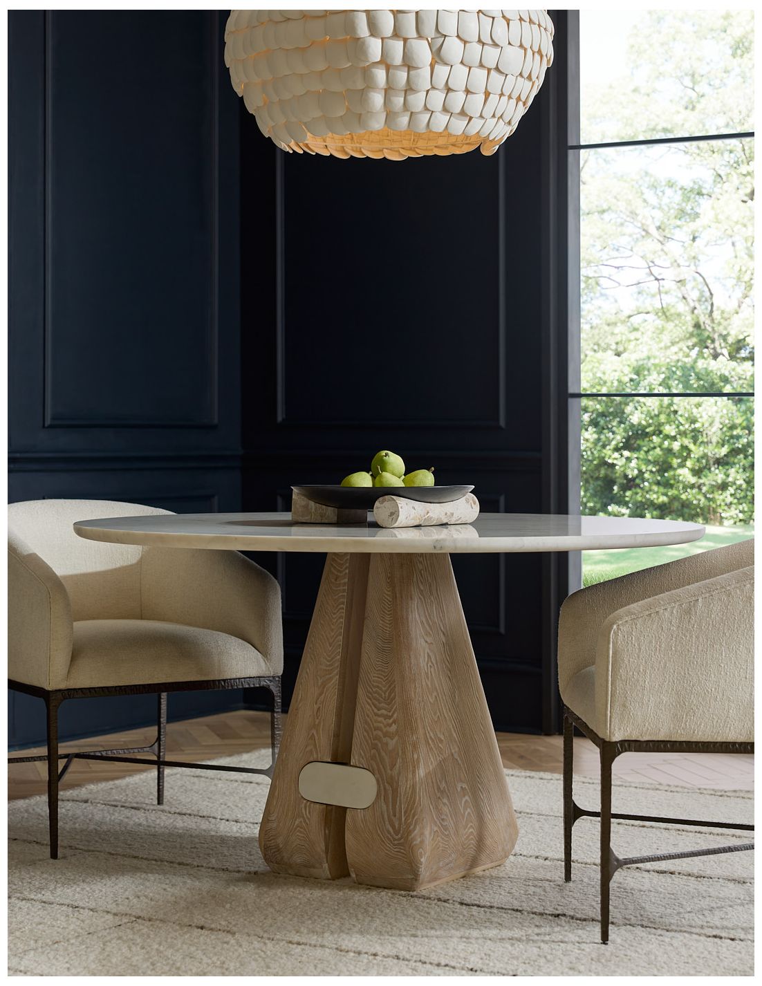 Arteriors Melt Large Marble Dining Table White Marble