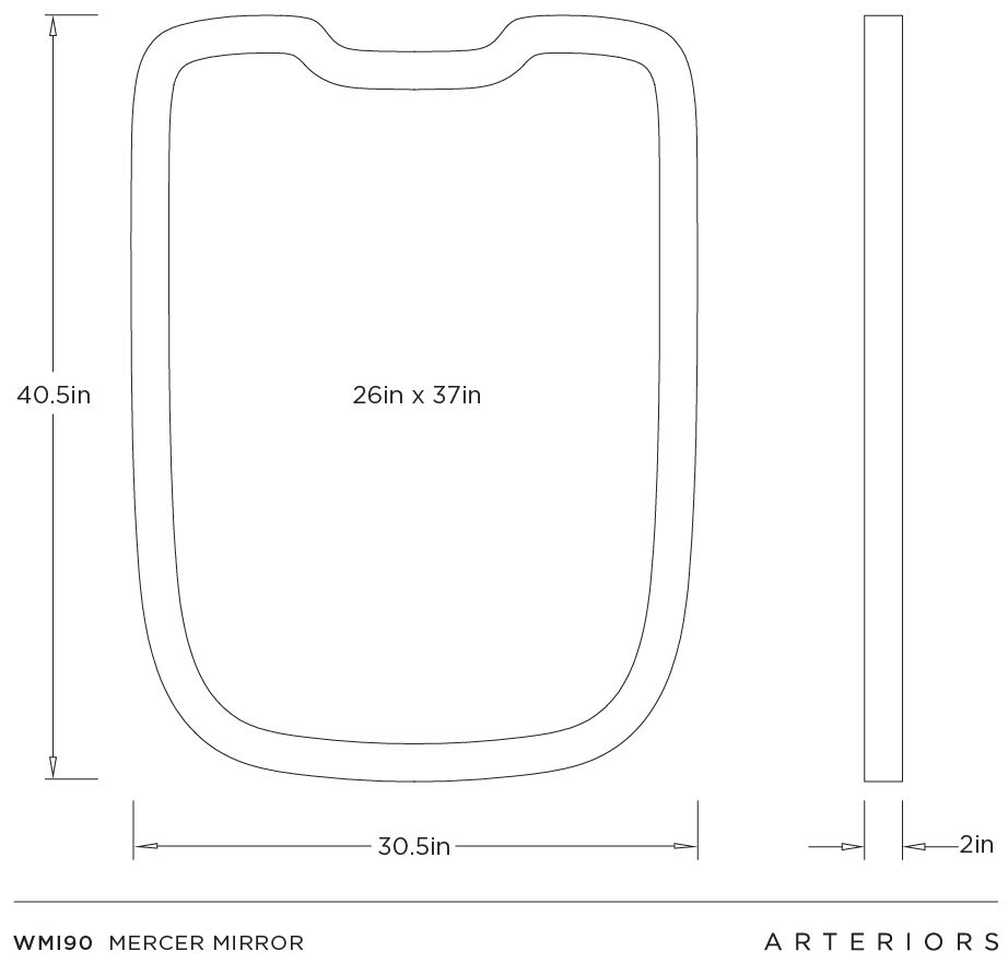Arteriors Mercer Iron Mirror Burnt Iron