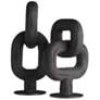 Arteriors Merritt Resin Sculptures Set of 2 Ebony