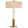 Arteriors Middlebury Brown Leather Lamp Antique Brass