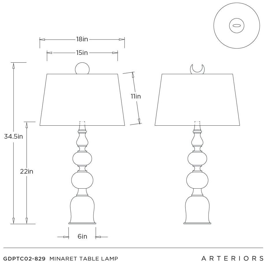 Arteriors Minaret Table Lamp White