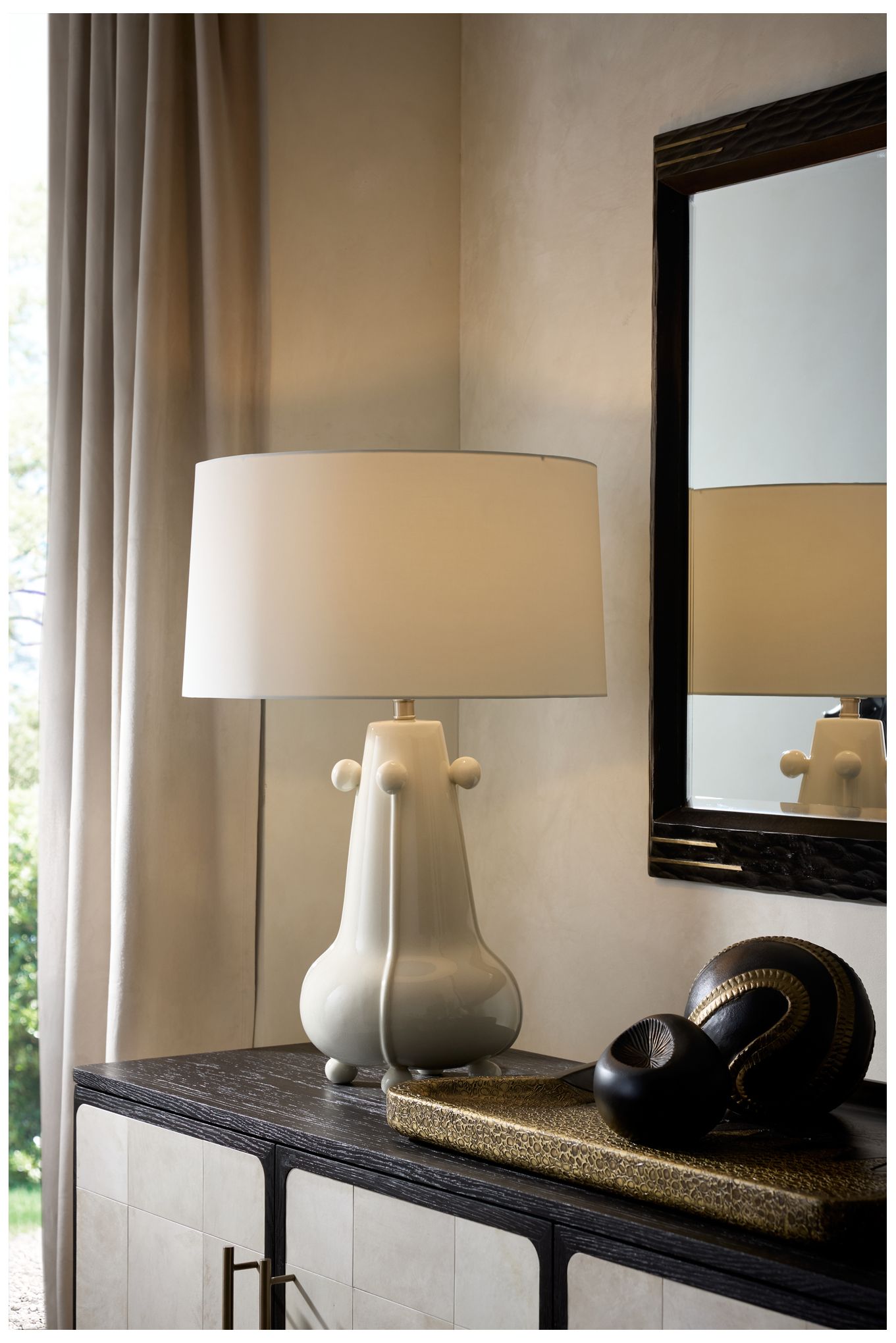 Arteriors Miriam Ceramic Lamp Ivory Crackle
