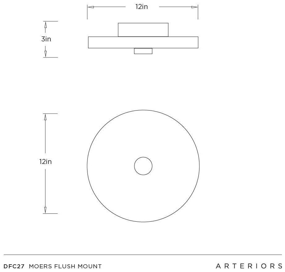 Arteriors Moers Flush Mount 12" White