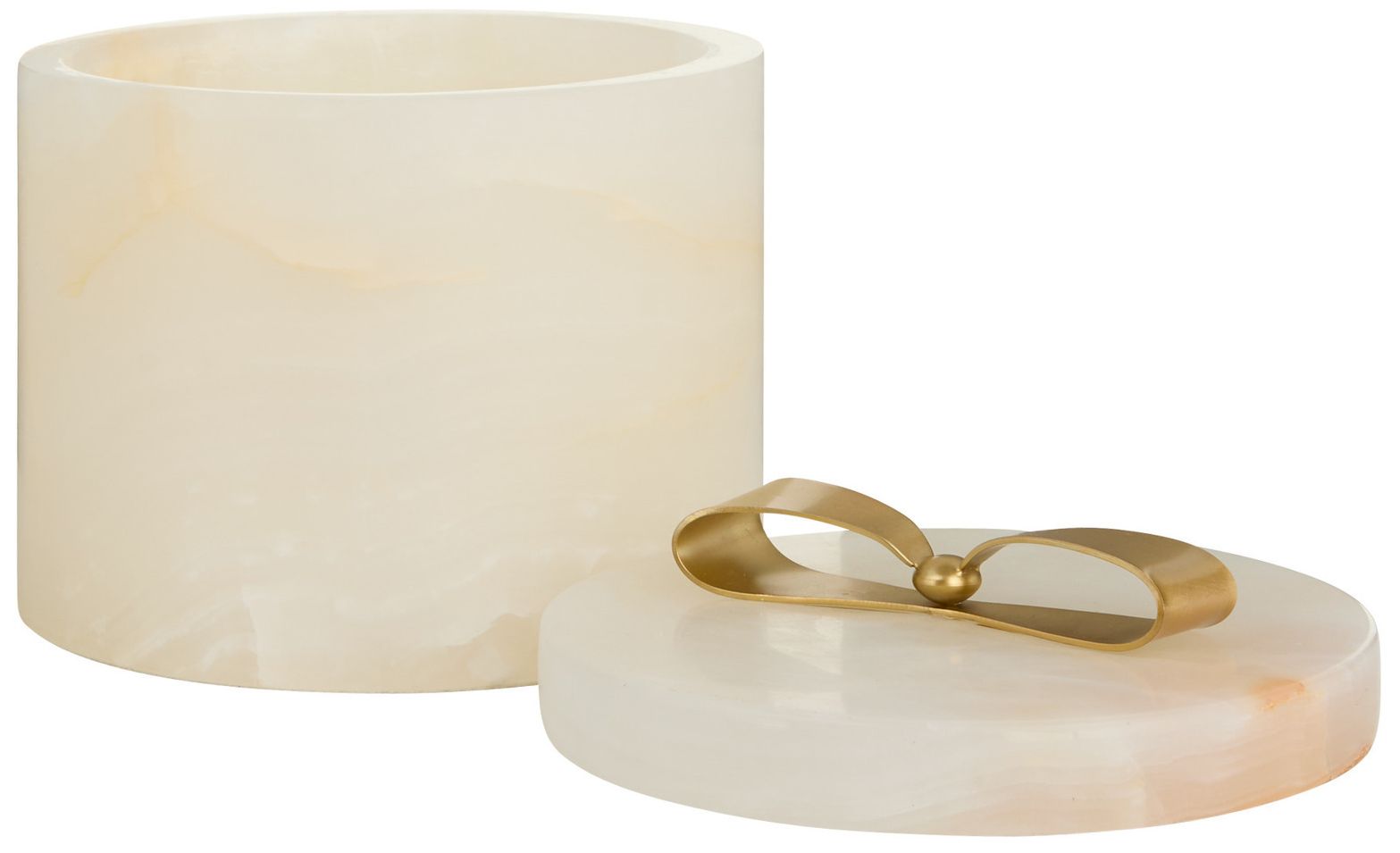 Image 2 Arteriors Monet Large Onyx Container White Onyx more views