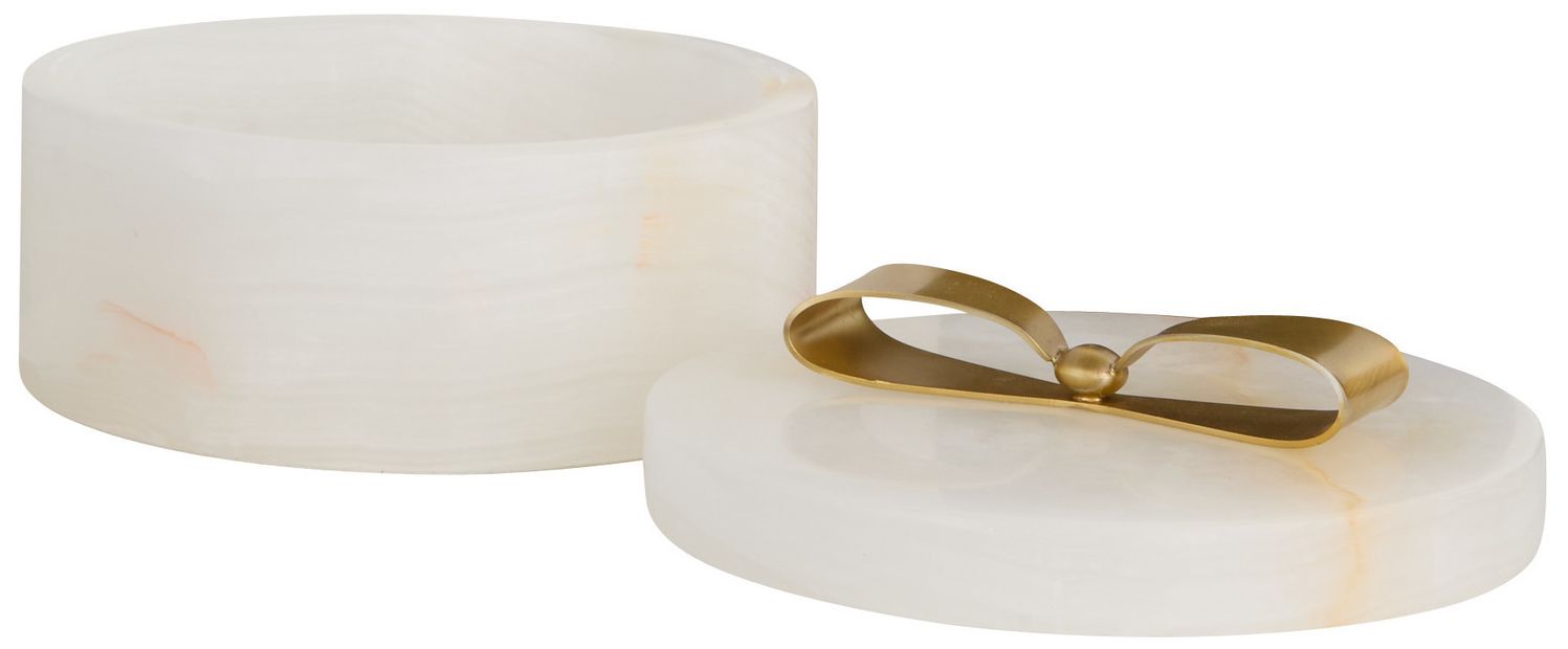 Image 3 Arteriors Monet Small Onyx Container White Onyx more views