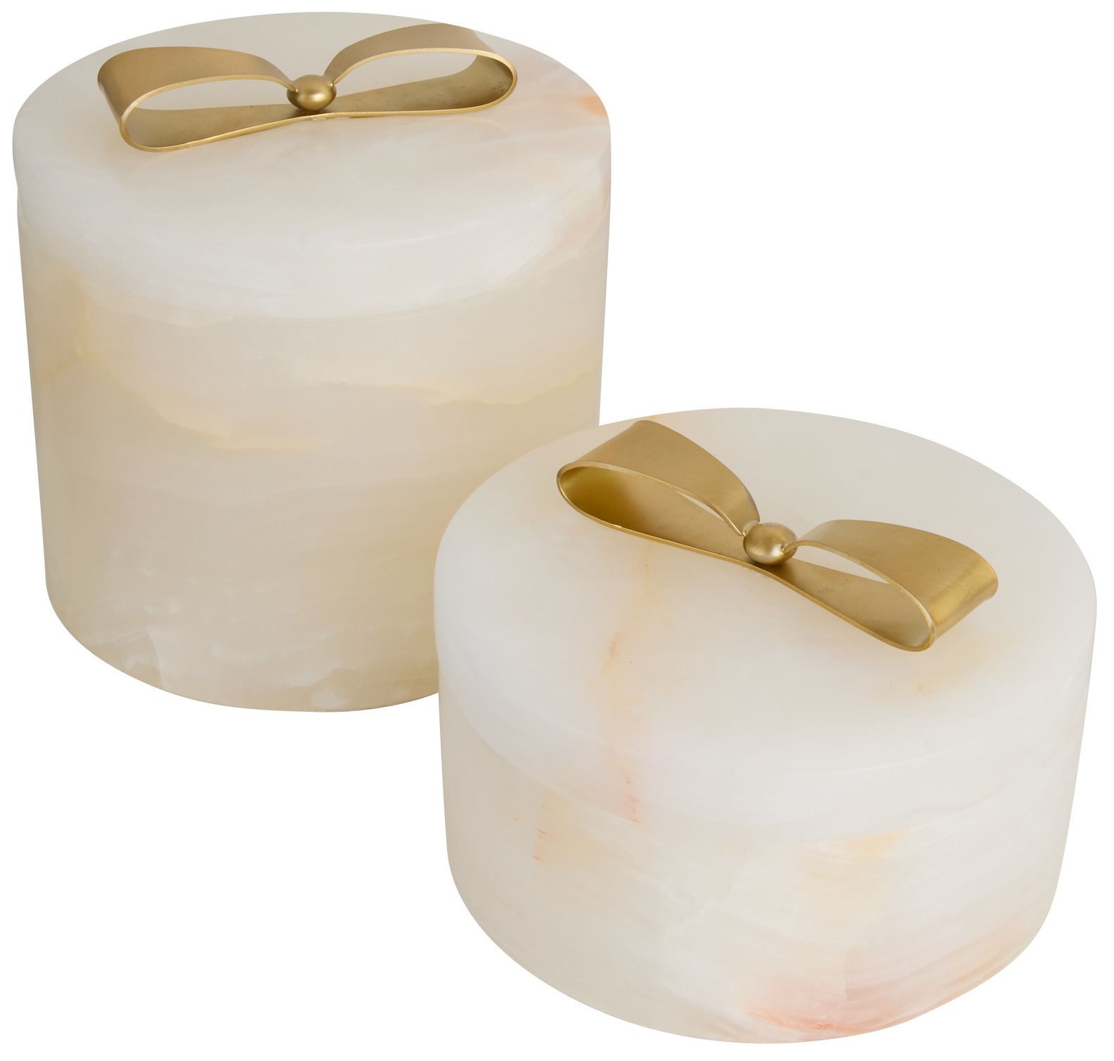 Arteriors Monet Small Onyx Container White Onyx