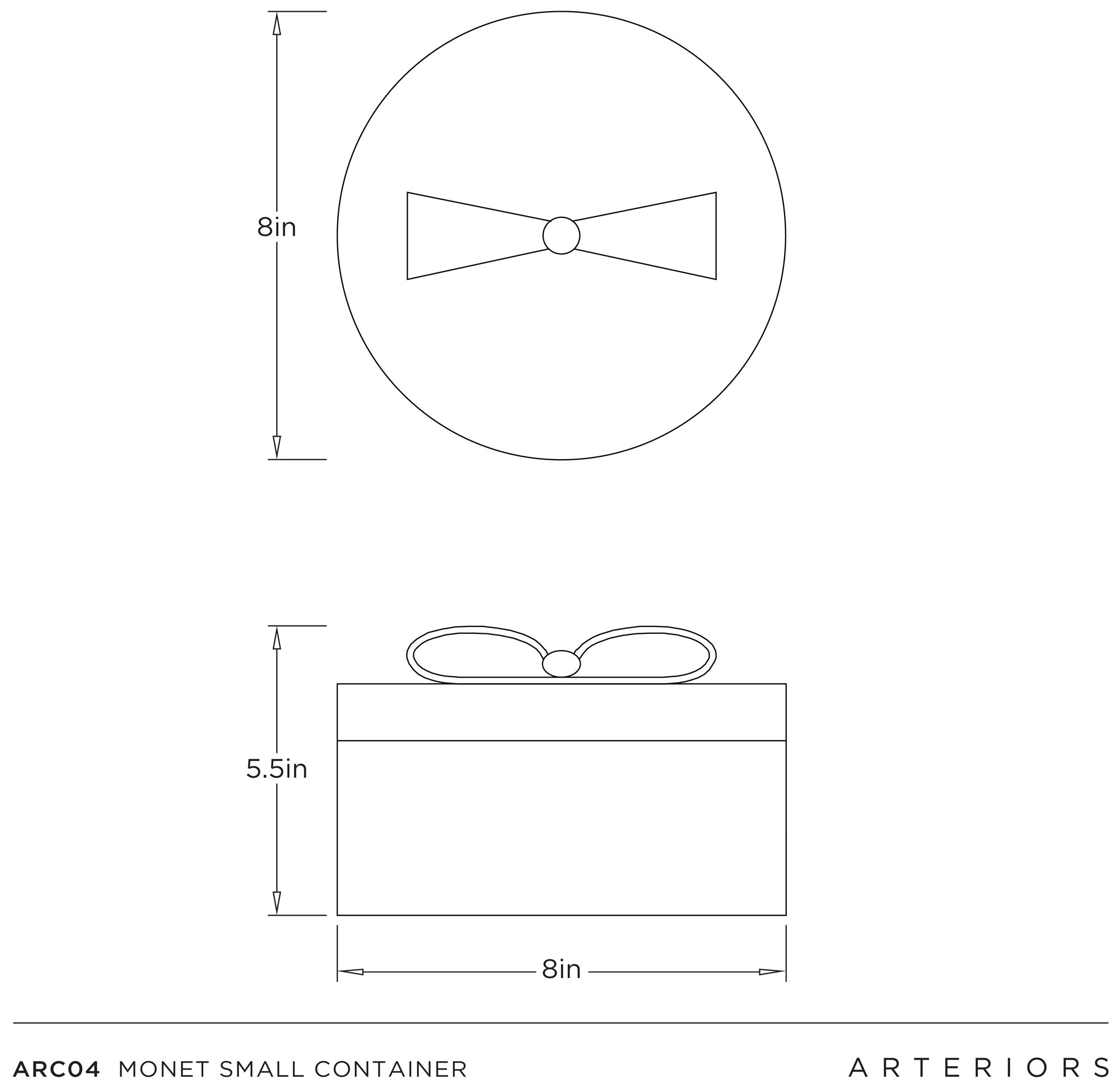 Arteriors Monet Small Onyx Container White Onyx